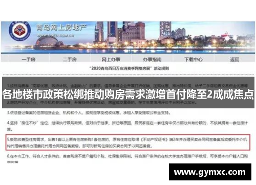 各地楼市政策松绑推动购房需求激增首付降至2成成焦点